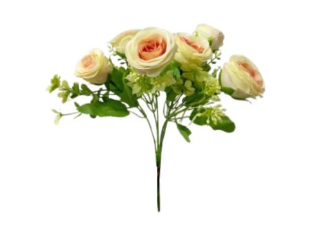 FLOR ARTIFICIAL ROSA (30CM) ROSADO/BLANCO