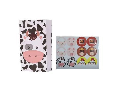 Imagen miniatura de BOLSA PAPEL VACA 12P (24X13X8CM) CON CALCOMANIA