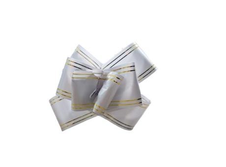 MOÑO  MARIPOSA GUARDABLE GRANDE RAYAS DORADAS,PLASTICO EN BOLSITA,PLATEADO,4.5*68CM