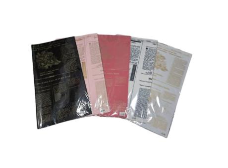 Imagen miniatura de PAPEL P/REGALO LOVE PERIODICO 58X58 (20 UNIDADES) 5 COLORES PDR-PLAI