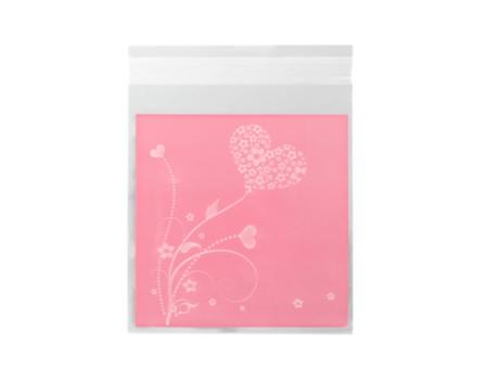 BOLSITA DE GALLETITA 50P (10X10X3) CORAZON ROSADO