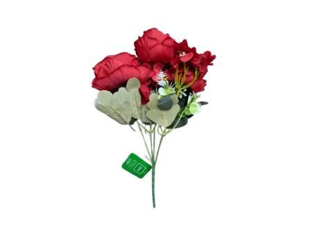 FLOR ARTIFICIAL ROSA (30CM) ROJO