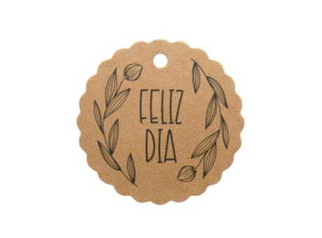 ETIQUETA FELIZ DIA 10P (6.5CM) NATURAL