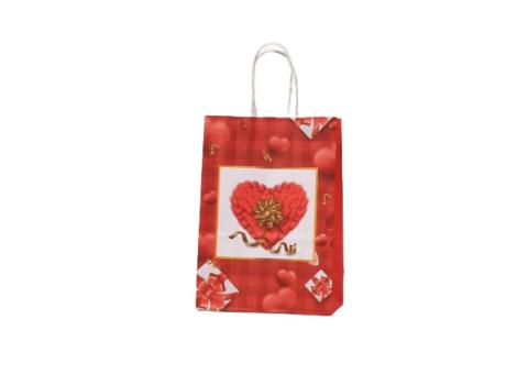 BOLSA PAPEL CORAZON 12P (27X21X11CM) ROJO