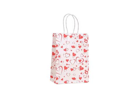 BOLSA PAPEL CORAZON 12P (27X21X11CM) BLANCO
