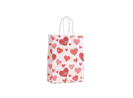 BOLSA PAPEL CORAZON 12P (27X21X11CM) BLANCO