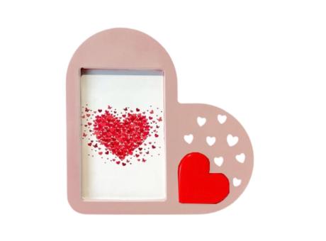 PORTA RETRATO CORAZON (22X19CM) ROSADO