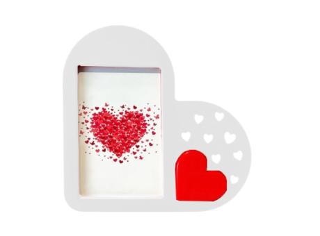 PORTA RETRATO CORAZON (22X19CM) BLANCO