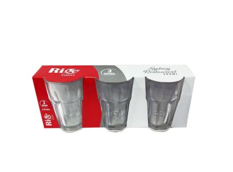 VASO DE VIDRIO RIO GLASS SYDNEY RES 360ML X3