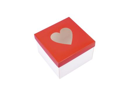 CAJA 15X15X10 C/VISOR CORAZON ROJO PK043.1
