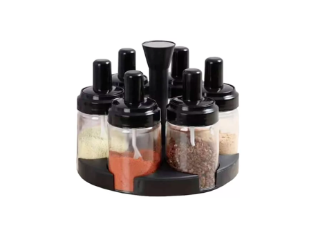SET CONDIMENTERO GIRATORIO CON CUCHARA  6 PZS TM-720