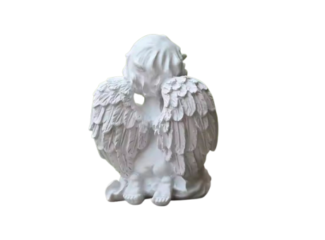 Imagen de RESINA ANGEL NIÑO (12X15X8CM) BLANCO