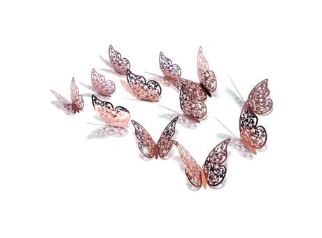 DECO MARIPOSA 3D 12P (8X5/10X6/12X7.5) ROSADO