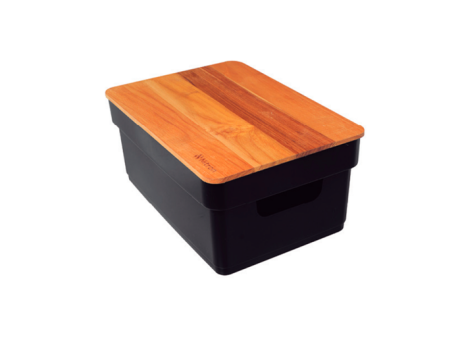 CAJA PLANA CON TAPA DE TECA - NEGRA 3,75L 502.006.M03 NITRON