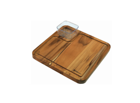 Imagen miniatura de TABLA DE SERVIR DE TECA CON 1 RECIPIENTE 685.004.M00 NITRON