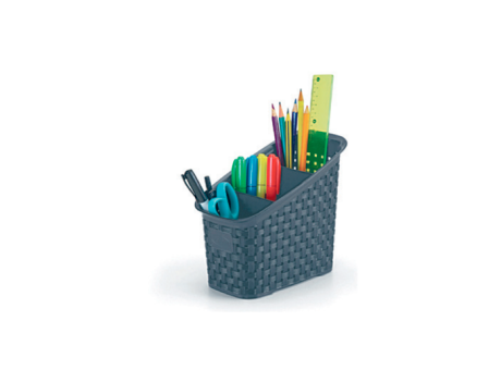 ORGANIZADOR MULTIUSOS DE RATÁN CON 3 DIVISORES - PLOMO  41012086 NITRON