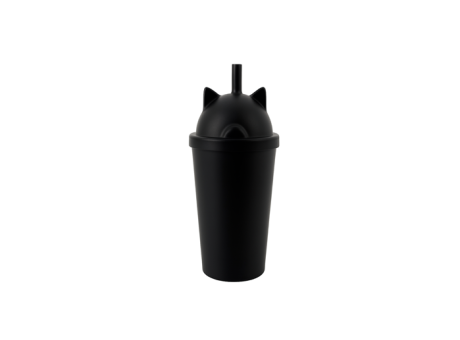 Imagen miniatura de VASO HAPPY ANIMALES PS 350ML GATO - NEGRO R: 01103815 NEOPLAS