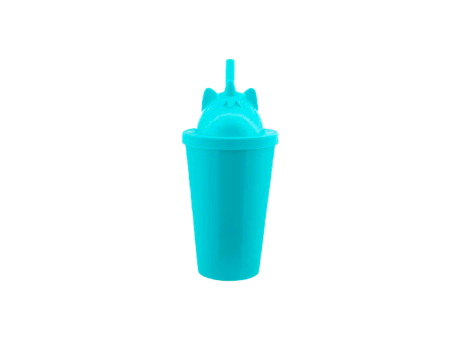 VASO HAPPY ANIMALES PS 350ML-UNICORNIO AZUL TIFFANY R: 01103822 NEOPLAS
