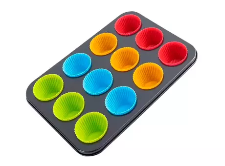Imagen miniatura de MOLDE CUP CAKE METAL 12 AGUJEROS F-3185-12