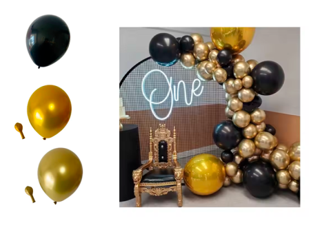 Imagen de CADENA GLOBO DORADO/NEGRO CMO2829