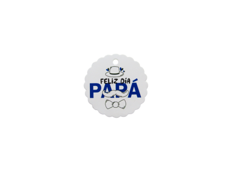 ETIQUETA FELIZ DIA PAPA 10P (6.5CM) BLANCO