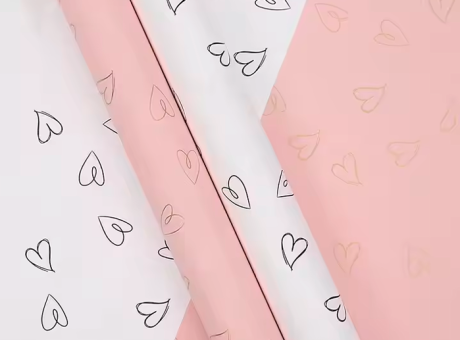 PAPEL P/REGALO CORAZON 58X58 (20 UNIDADES) 5 COLORES PDR-LOVE SLR