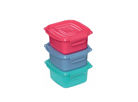 KIT DE RECIPIENTES CUADRADAS COLORATTO CON 3 PIEZAS - 360ML 3790.006.862 NITRON