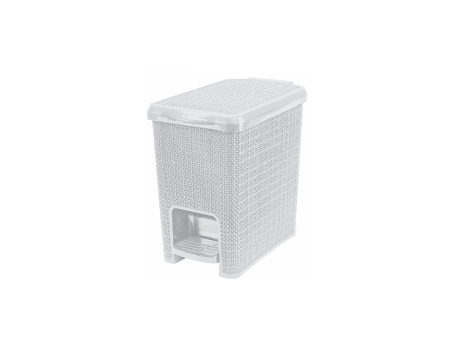 PAPELERA DE YUTE CON PEDAL - BLANCO 6L 449.006.002 NITRON