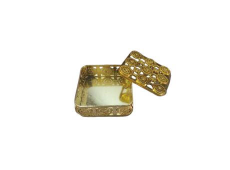 CARAMELERO CUADRADO 6P (8X8X3.5CM) DORADO