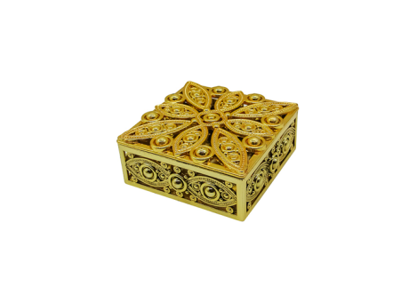 CARAMELERO CUADRADO 6P (8X8X3.5CM) DORADO