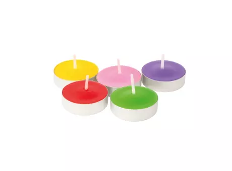 Imagen miniatura de SET DE VELAS CHATAS COLORIDAS 10 PZS E-4943