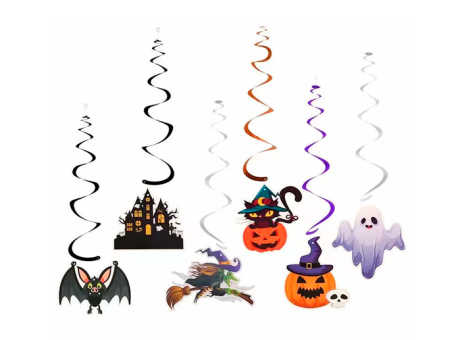 DECO ESPIRAL HALLOWEEN 12PCS CON DISEÑOS