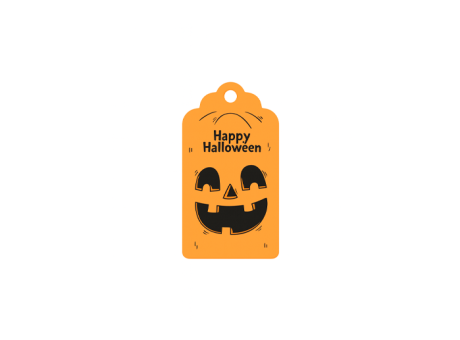 ETIQUETA HAPPY HALLOWEEN 10P (5X10CM) NARANJA
