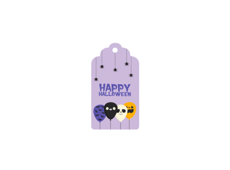 ETIQUETA HAPPY HALLOWEEN 10P (5X10CM) LILA