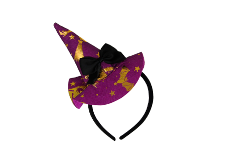 VINCHA SOMBRERO BRUJA NEGRO/PURPURA
