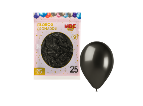 GLOBO MDC CROMADO 9\" NEGRO #22 A1878 X25