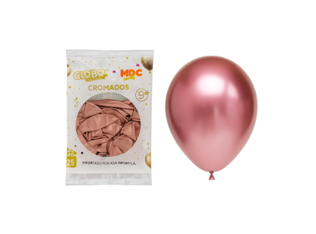 GLOBO MDC CROMADO 9\" ROSA BA #5 A1878 X25