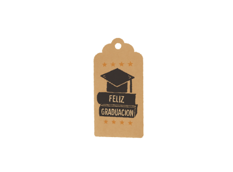ETIQUETA FELIZ GRADUACION 10P (5X10CM) NATURAL
