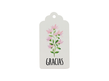 ETIQUETA GRACIAS FLORES 10P (5X10CM) BLANCO