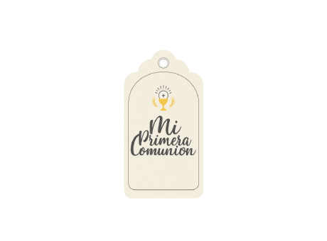 ETIQUETA MI PRIMERA COMUNION 10P (5X10CM) BEIGE