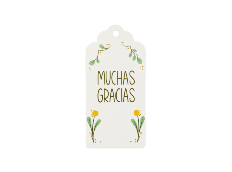 ETIQUETA MUCHAS GRACIAS 10P (5X10CM) BLANCO