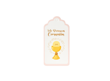 ETIQUETA MI PRIMERA COMUNION 10P (5X10CM) BLANCO/ROSA