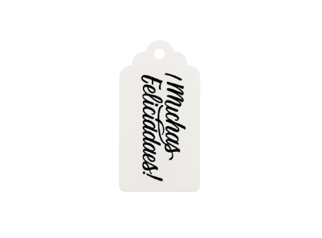 ETIQUETA MUCHAS FELICIDADES 10P (5X10CM) BLANCO/NEGRO