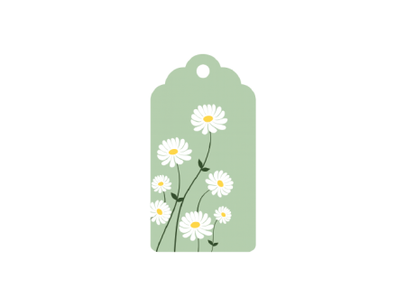 ETIQUETA FLORES 10P (5X10CM) VERDE/BLANCO