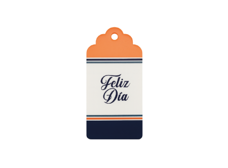 ETIQUETA FELIZ DIA 10P (5X10CM) NARANJA/AZUL