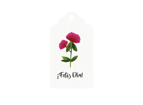 ETIQUETA FELIZ DIA FLOR 10P (5X10CM) BLANCO