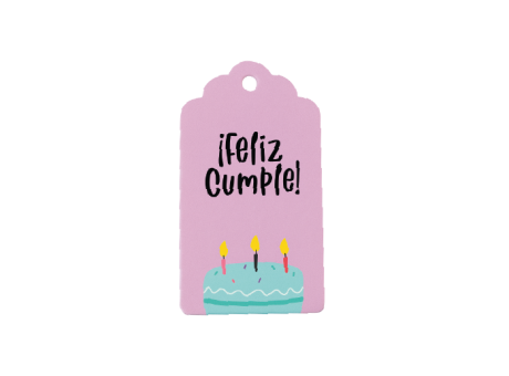 ETIQUETA FELIZ CUMPLE 10P (5X10CM) LILA