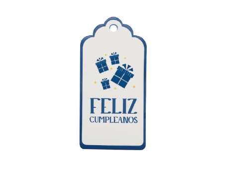 ETIQUETA FELIZ CUMPLEAÃOS 10P (5X10CM) AZUL/BLANCO