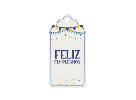 ETIQUETA FELIZ CUMPLEAÃOS 10P (5X10CM) AZUL/BLANCO