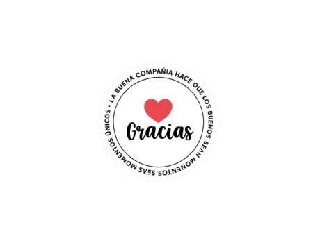 ETIQUETA GRACIAS CIRCULAR10P (6.5CM) BLANCO